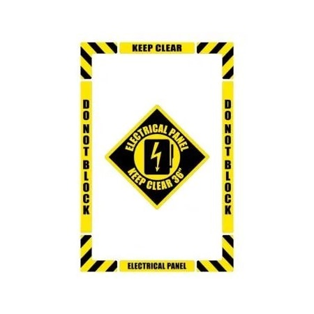 Accuform Floor Sign, 36 in Height, 36 in Width, Polypropylene, Vinyl, Rectangle/Square, English WFK05