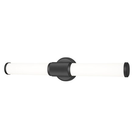 Z-Lite Solange 1 Light Vanity, Matte Black/Opal White, 25.5 In W x 4.75 In H 1021-25W-MB-LED