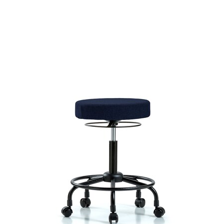Blue Ridge Ergonomics Bench Stool, Med, Fabric, RT, Casters, Nav BR-FMBSO-RT-RC-F45