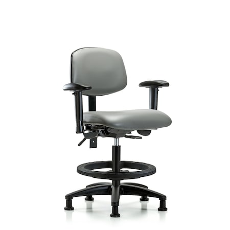 Blue Ridge Ergonomics Vinyl Chair, Vinyl, Adjustable Arms BR-VMBCH-RG-T0-A1-BF-RG-8840