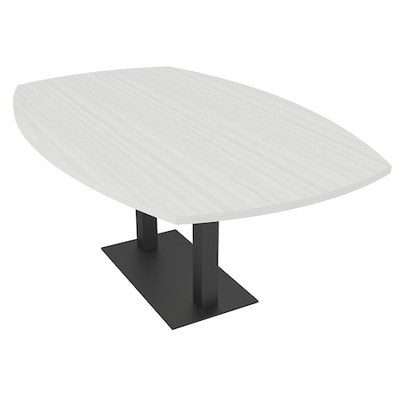 Skutchi Designs Arc Boat Conference Table, 45 in W, 72 in L, White HAR-ABOT-48x72-DOU.BK-WA7976