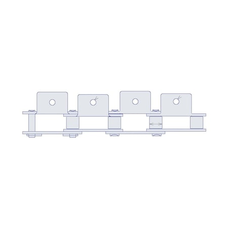 Hkk Chain HKK Double Pitch Riv Standard Conveyor w/A-1 Att on Every P, 1.5P, .469 Dia x .5 W DC060RA1EV