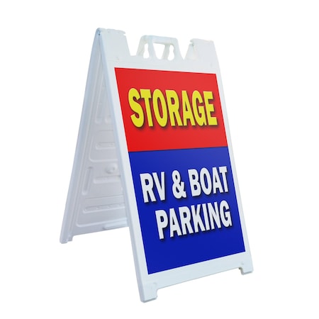 Signmission Storage Rv & Boat Parking, A-Frame & 2 Sign Inserts, Heavy-Duty Plastic Frame SBHD-C-2436-Storage Rv & Boat Parking