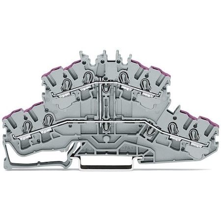 Wago Terminal Block, 4.13" L, 800V, Gray 2002-2408