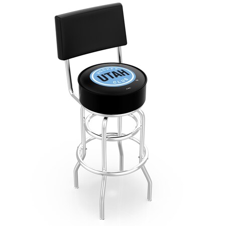 Holland Bar Stool Co Utah Hockey Club 25in Double-Ring Swivel Counter Stool with Chrome Finish L7C4