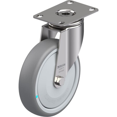 Blickle Swivel Plate Caster, TPR, 5", 265 lb.. LKPXA-TPA 126KFD-12