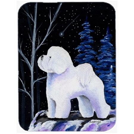 Carolines Treasures Starry Night Bichon Frise Glass Cutting Board - Large SS8397LCB