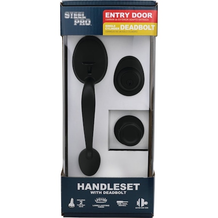 Steel Pro Matte Black Tulip Handleset HY7X9S1