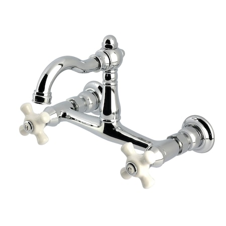 Kingston Brass Two-Handle Wall Mount Bridge Kitchen Faucet, Polished Chrome KS3251PX