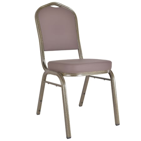 Leisuremod Cove Stackable PU Leather Dining Chair with Gold Speckle Metal Base CCBR-18BR