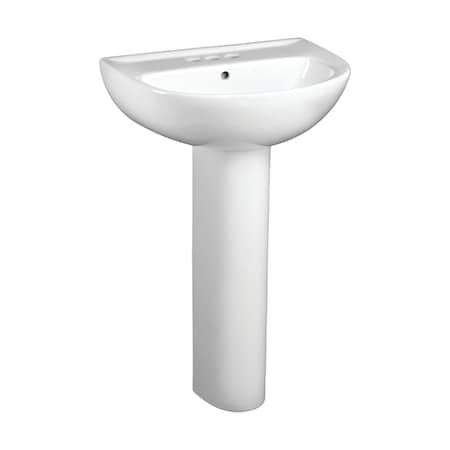 American Standard Evolution 0467004.020 Pedestal Sink Top, 11 in x 18-3/4 in W Basin, Vitreous China, White 467004.02