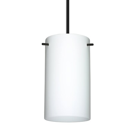 Besa Lighting Besa Stilo 7 Pendant, Opal Matte, Black Finish, 1x 5W LED 1BT-440407-LED-BK
