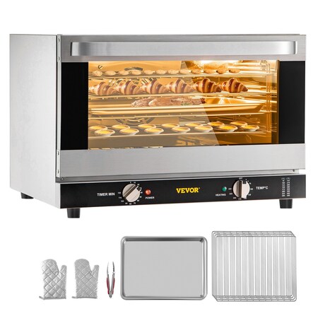 Vevor Countertop Convection Oven Commercial Toaster Baker Stainless 43Qt 120V FD-47