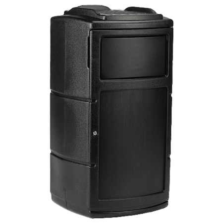 Commercial Zone Products PolyTec(TM) 25 gal Square Outdoor Can, Black, Polyethylene, 21 1/2 in 775901SE