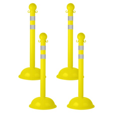 Mr. Chain Yellow Reflective Heavy Duty Stanchion (4-Pack) 99949-4