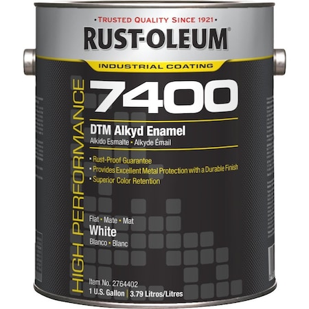 Rust-Oleum Interior/Exterior Paint, Flat, Oil Base, White, 1 gal 2764402
