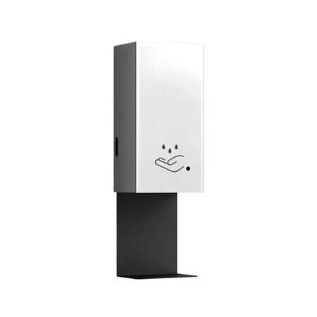 Nova Of California Luxe Wall Mount Touchless Hand Sanitizer Dispenser   19in, Satin Nickel, Powermist 7030573