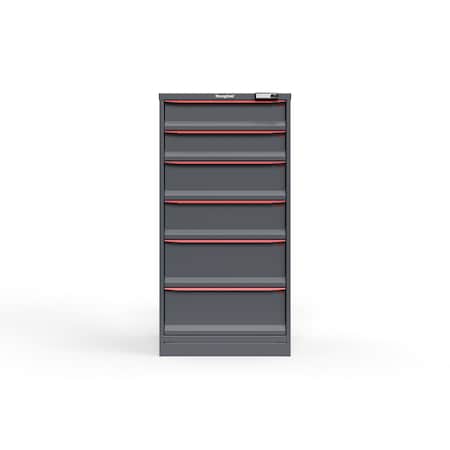 Strong Hold 6 drawer cabinet - (2x 6ft, 2x 8ft, 2x 10ft) - Red accents - Electronic Lock S3060-PPRAS-0605DS