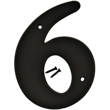 Hy-Ko Number House 6 Plastic 6In Blk 30206