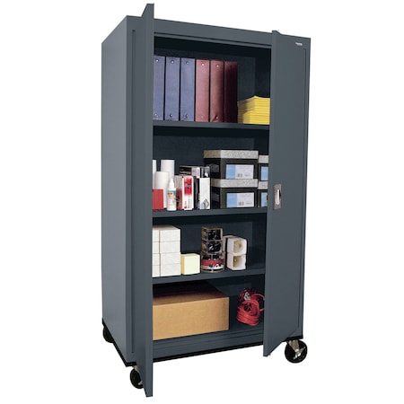 Sandusky Lee Mobile Shelving Cabinet, 72 in H, 36 in W, 24 in D, Keyed, 4 Shelves TA3R362466-02