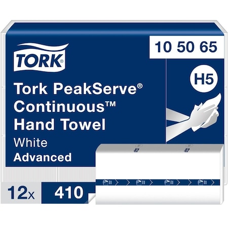 Tork Multifold Paper Towel Sheets, 1 Ply, 410 Sheets, White, 12 PK 105065