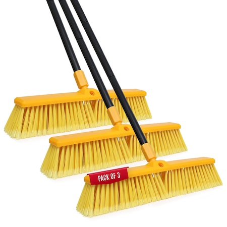 Kleen Handler 18 in Sweep Face Push Broom, Synthetic, Black KHHD-EXHPB-BKY-18-1-3-OMP