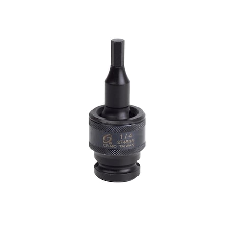 Sunex 1/2 in Drive 1/4 in Universal Hex Bit Driver Impact Socket 274806