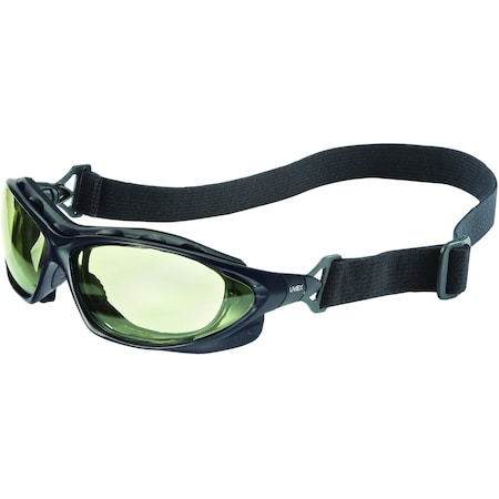 Uvex Full Frame Safety Glasses w/Black Frame, Foam Padding, SCT Low-IR Lens w/Hydroshield Anti-Fog Coating S0609HS