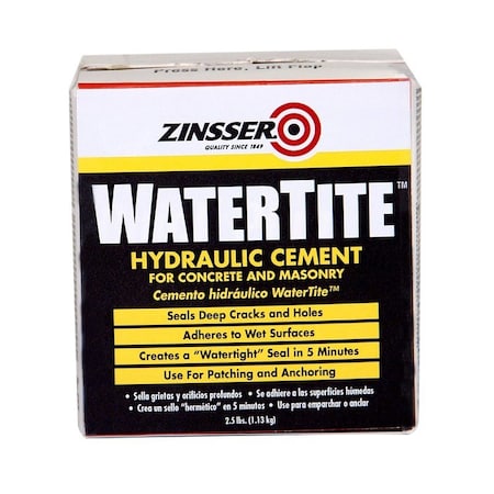 Zinsser Watertite 05074 Hydraulic Cement, Gray, Solid, 2.5 lb, Carton 5074