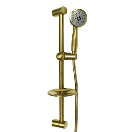 Kingston Brass 5-Function Hand Shower with Slide Bar Kit, Brushed Brass KX2527SBB