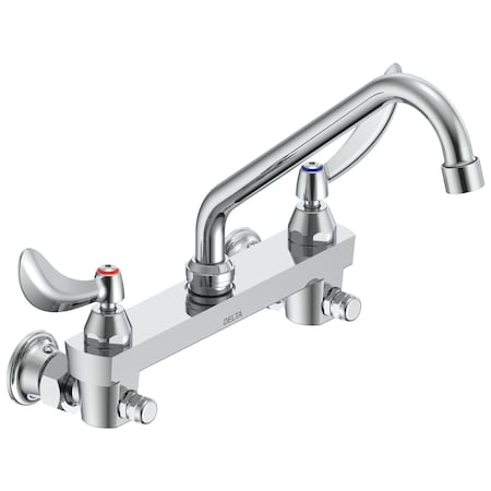Delta Commercial 28C3 / 28C4 / 28C6 Two Handle 8 In Wallmount Service Sink Faucet In Chrome 28C6244