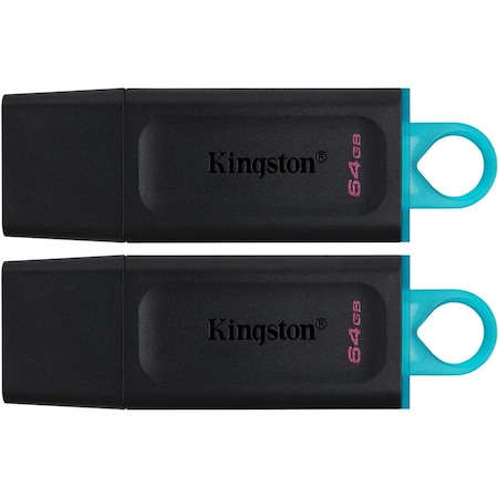 Kingston 64GB USB3.2 Gen 1 DataTraveler Exodia (Black + Teal) - 2 Pieces DTX/64GB-2P