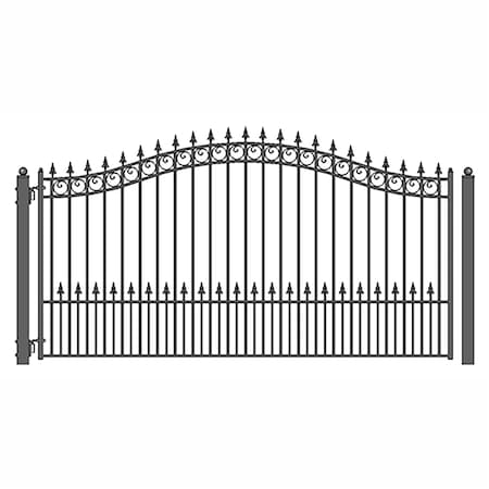 Aleko 16 ft. Prague Style Iron Single Swing Driveway Gate DG16PRASSW-UNB