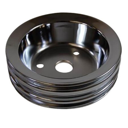 Strike3 R8963 Crankshaft Pulley for 1959 Chevy 3B, Chrome ST777338