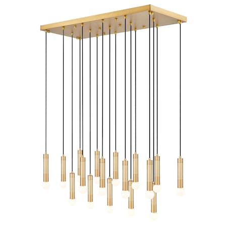 Z-Lite Stari 17-Light Linear Chandelier, 18 in W, Modern Gold 1956P-17L-MGLD