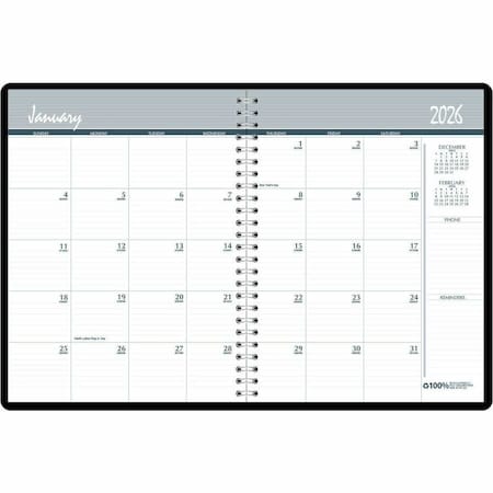 House Of Doolittle Recycled Ruled Monthly Planner, 11 x 8.5, Blue Cover, 14-Month: Dec 2024 to Jan 2026 HOD26207