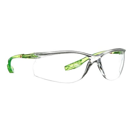 3M CCS, Safety Glasses, Scotchgard Anti-Fog & Anti-Scratch, Clear Lens, Green Frame, Frameless SCCS01SGAF-GRN