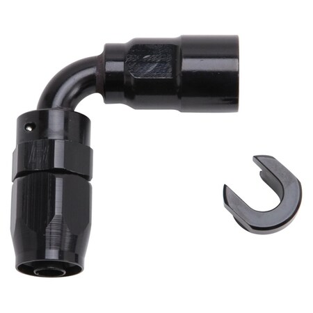 Hard Top 0.37 in. SAE Quick Disc Female to -6 AN Hose Black 90 deg Hose End Fitting HA3840195