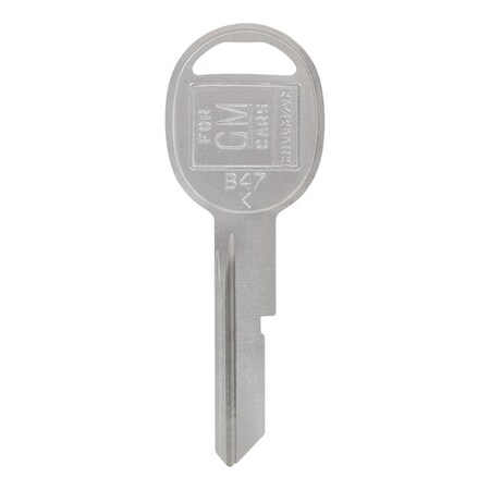 Homecare Products Automotive Key Blank for Single Sided for GM, Silver, PK10 HO3328601