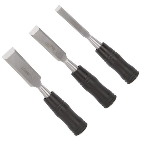 Vulcan Chisel Set, 3-Piece, Steel/Wood, Polished, Black JL13210