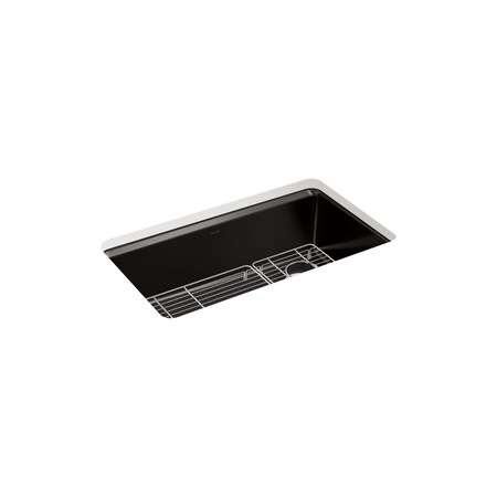 Kohler Riverby 33 undermount single-bowl kitchen sink Black Black 5871-5UA1-7