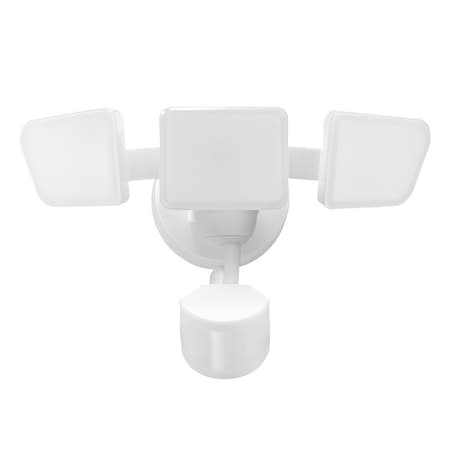 Globe Electric globe Security Flood Light, LED Lamp, Bright White, 3200 Lumens, 4000 K Color Temp, White Fixture 17000206
