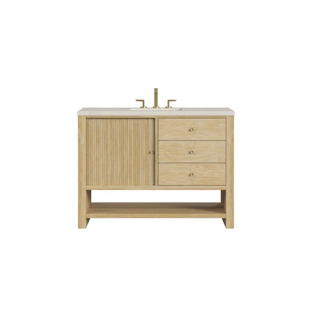 James Martin Vanities Marigot 48" Single Vanity, Sunwashed Oak, w/ 3 CM Siberian Silestone Top D404-V48-SWO-3SFR