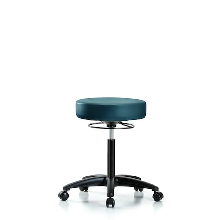 Blue Ridge Ergonomics Vinyl Stool, Med Bench, Casters, Royal BR-VMBSO-RG-NF-RC-8801