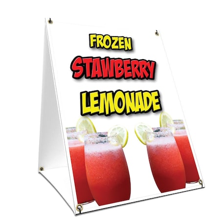 Signmission Frozen Strawberry Lemonade, 24 Inch x 18 Inch A-frame Yard Sign, Plastic Sign SBC-1824-Frozen Strawberry Lemonade