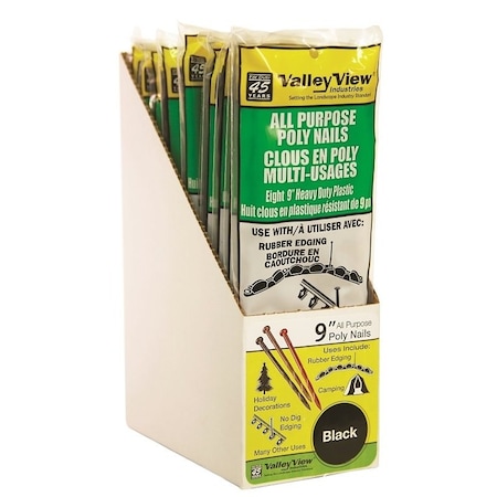 Dewitt NAIL POLY EDGE LAWN BLACK 9IN PN-R8-BBK