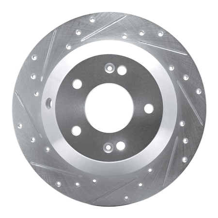 Dynamic Friction Co DFC Brake Rotor - Drilled and Slotted - Silver 631-21029L
