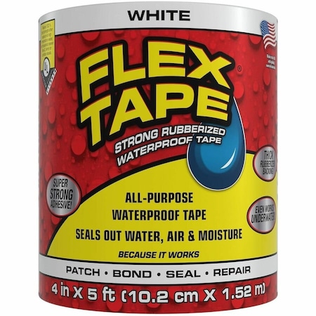 Flex Tape Flex Seal Family of Products Flex Tape 4 in. W X 5 ft. L White Waterproof Repair Tape TFSWHTR0405