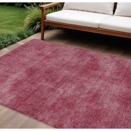Homeroots 9' X 12' Red Washable Indoor Outdoor Area Rug 598816