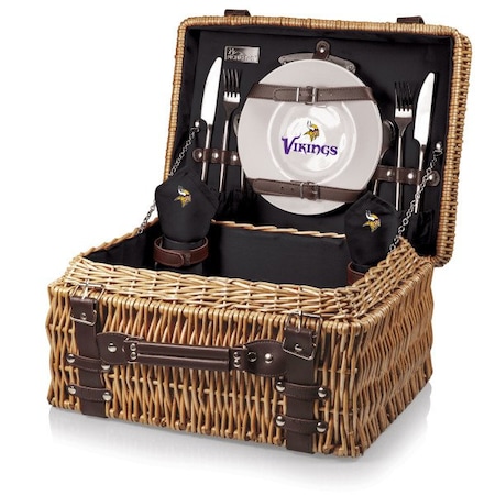Picnic Time Family Of Brands NFL Minnesota Vikings - Champion Picnic Basket 208-40-179-184-2